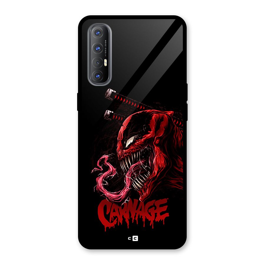 Hybrid Carnage Glass Back Case for Oppo Reno3 Pro
