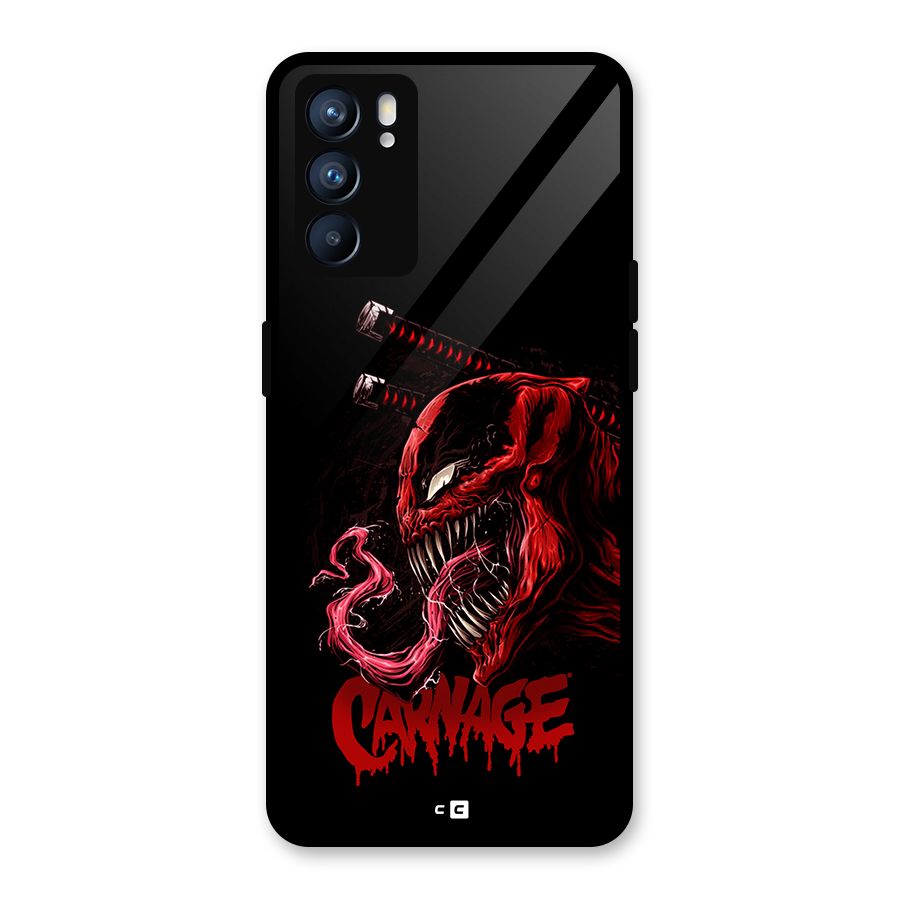 Hybrid Carnage Glass Back Case for Oppo Reno6 5G