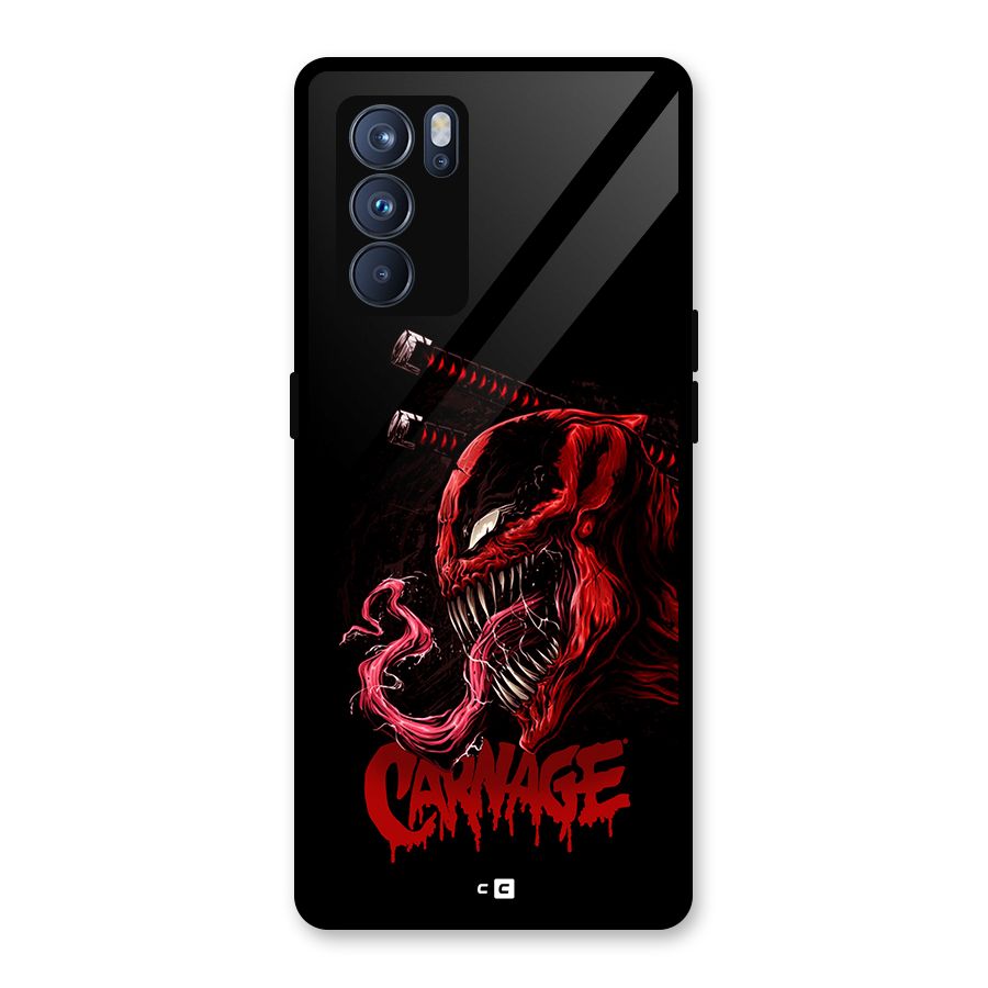 Hybrid Carnage Glass Back Case for Oppo Reno6 Pro 5G