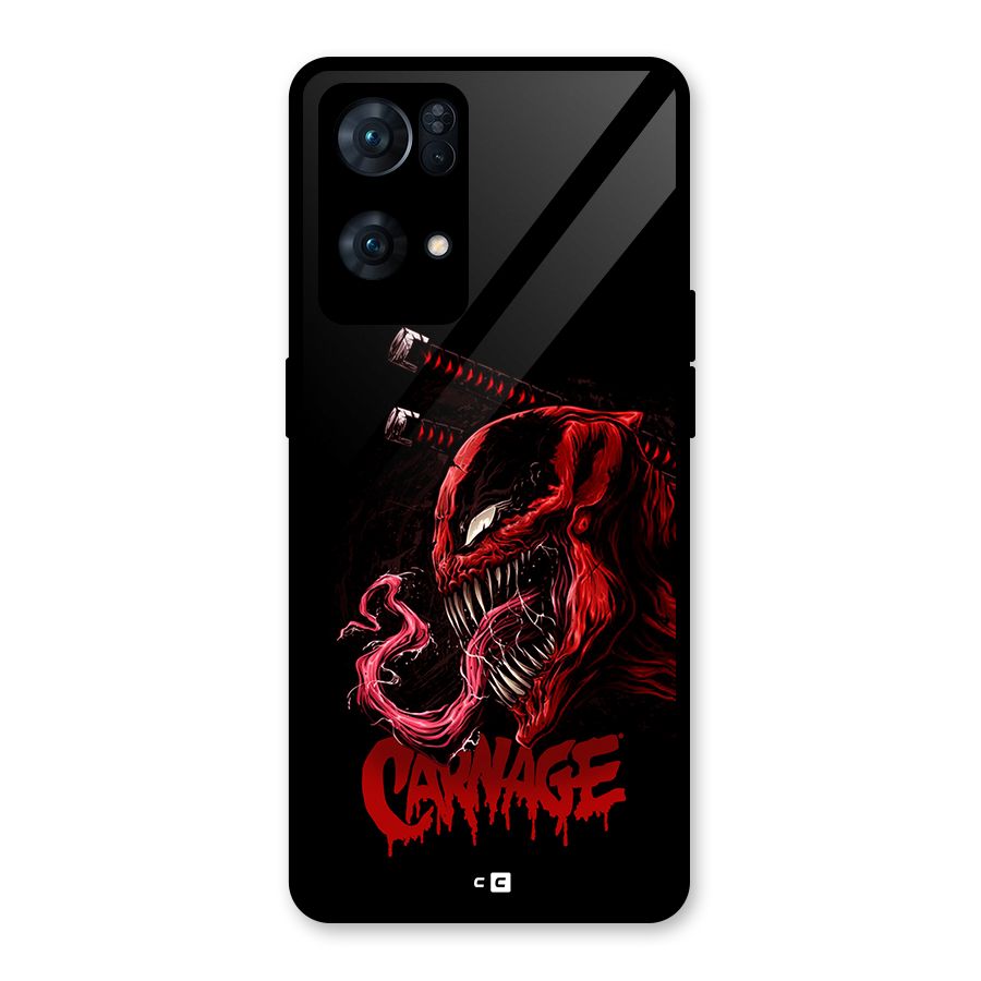 Hybrid Carnage Glass Back Case for Oppo Reno7 Pro 5G