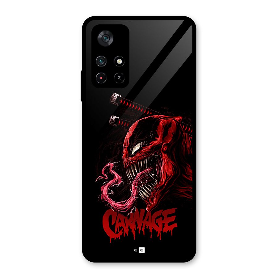 Hybrid Carnage Glass Back Case for Poco M4 Pro 5G