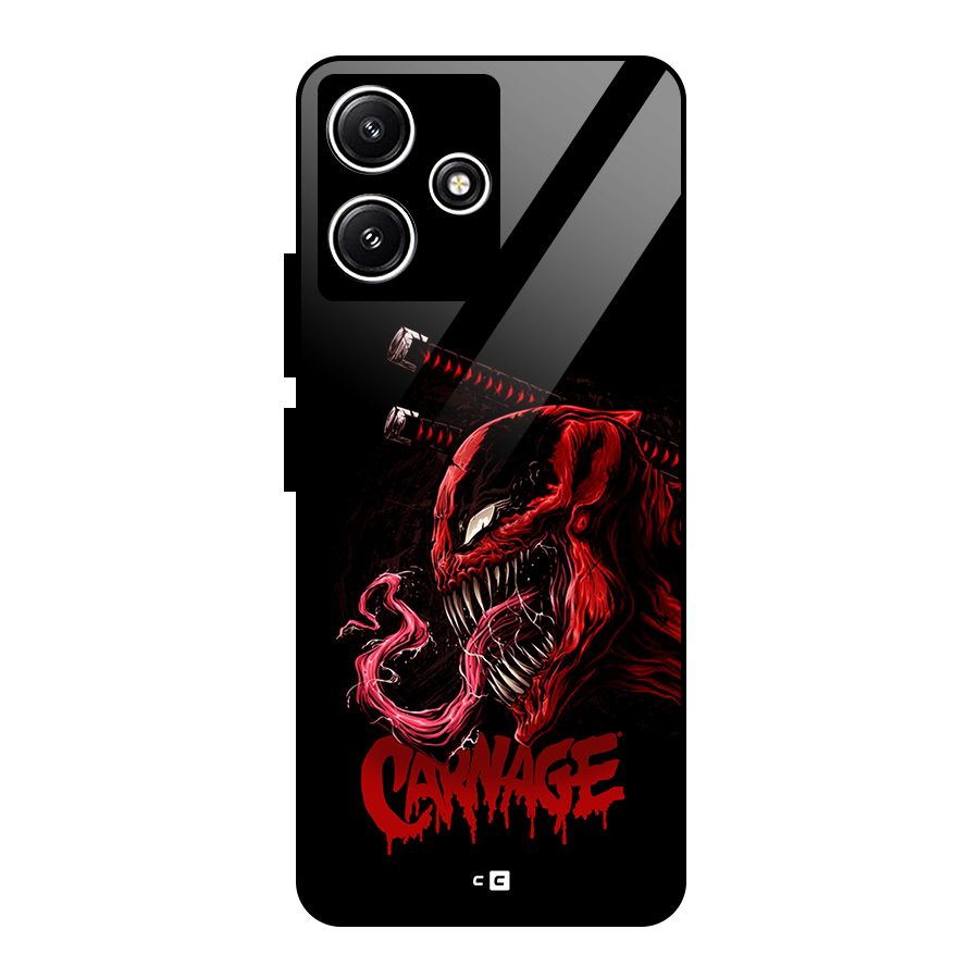Hybrid Carnage Glass Back Case for Poco M6 Pro