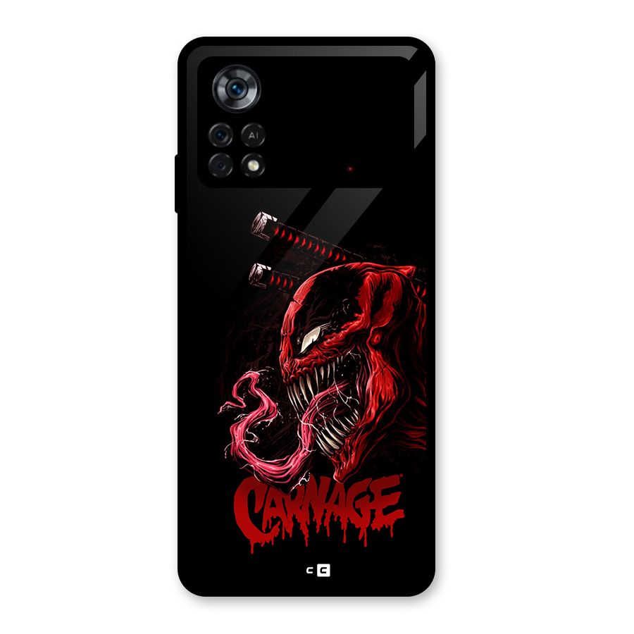 Hybrid Carnage Glass Back Case for Poco X4 Pro 5G