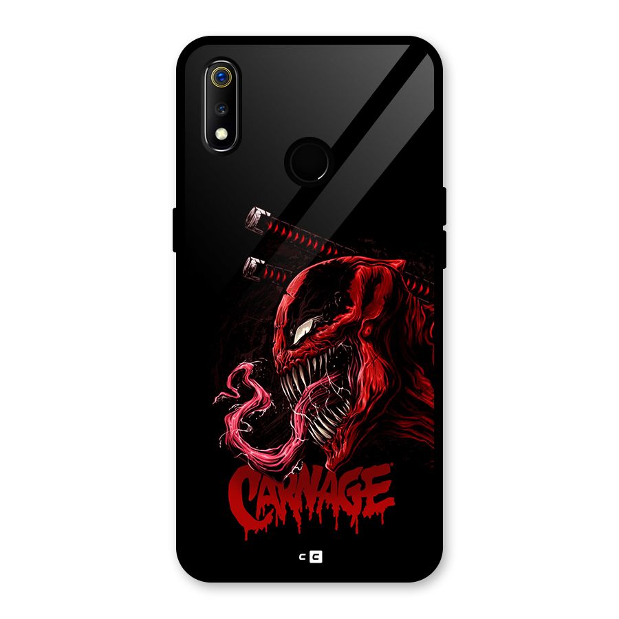 Hybrid Carnage Glass Back Case for Realme 3