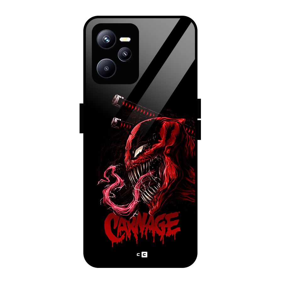 Hybrid Carnage Glass Back Case for Realme C35