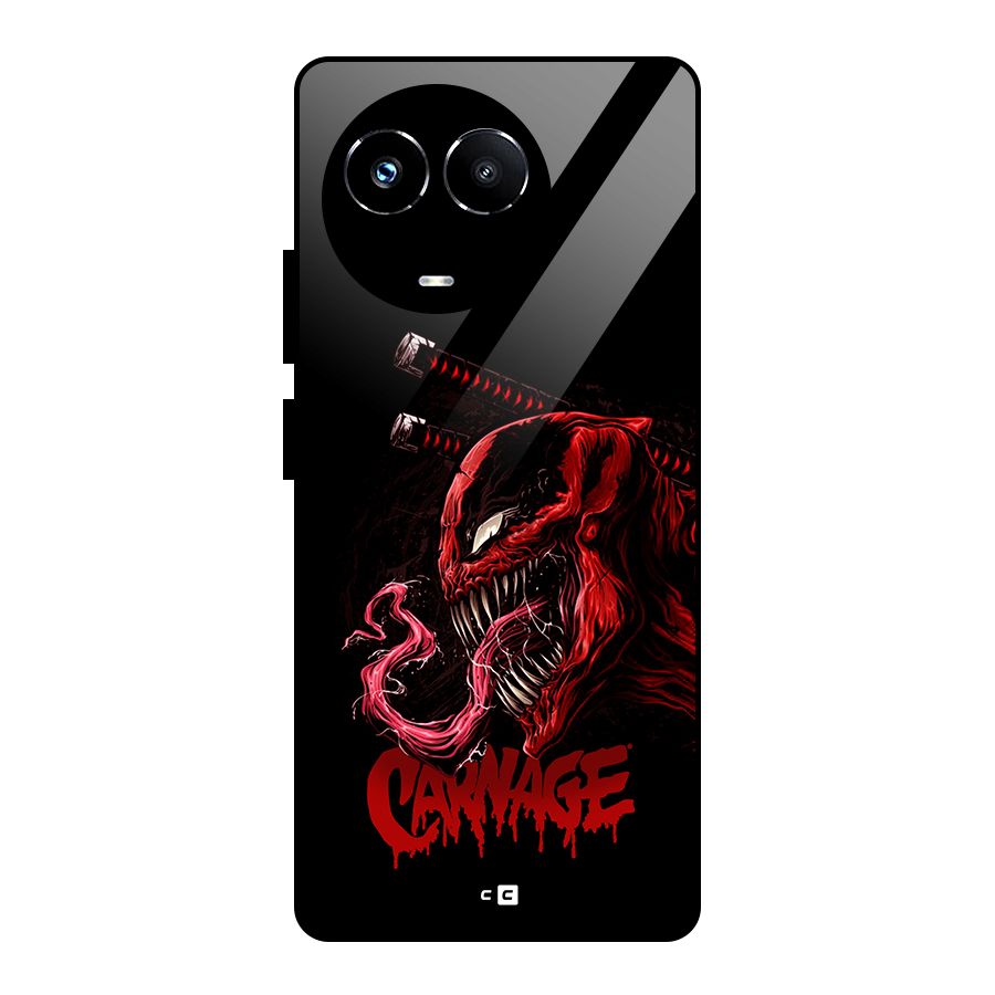 Hybrid Carnage Glass Back Case for Realme Narzo 60X