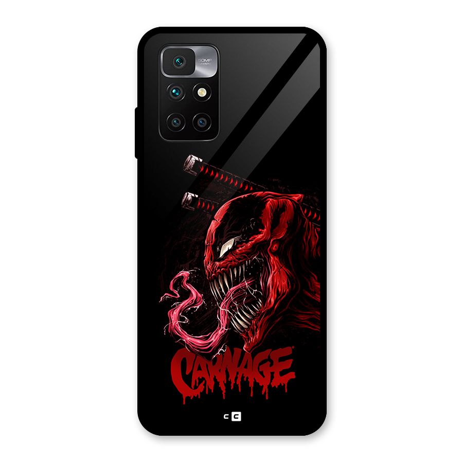 Hybrid Carnage Glass Back Case for Redmi 10 Prime