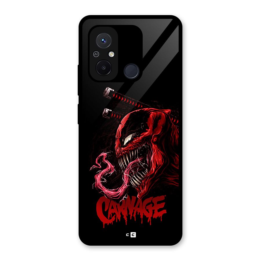 Hybrid Carnage Glass Back Case for Redmi 12C