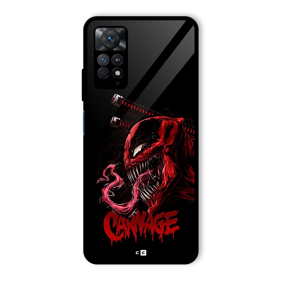 Hybrid Carnage Glass Back Case for Redmi Note 11 Pro