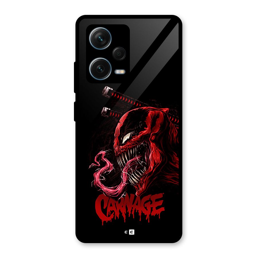 Hybrid Carnage Glass Back Case for Redmi Note 12 Pro Plus 5G