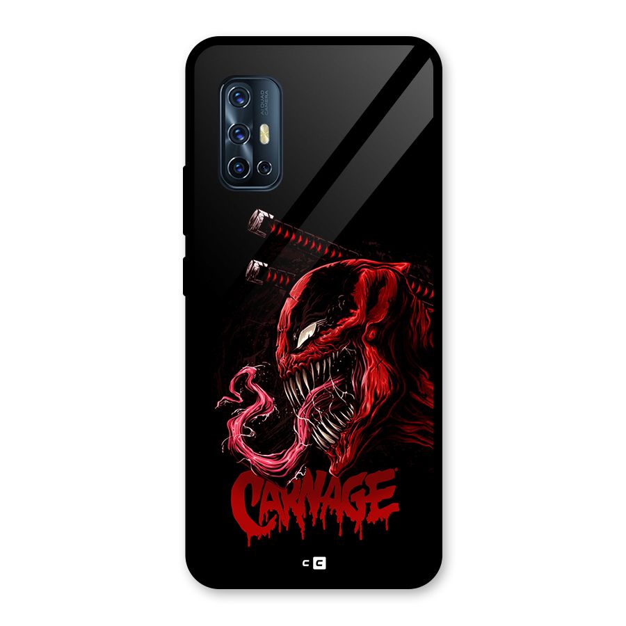 Hybrid Carnage Glass Back Case for Vivo V17