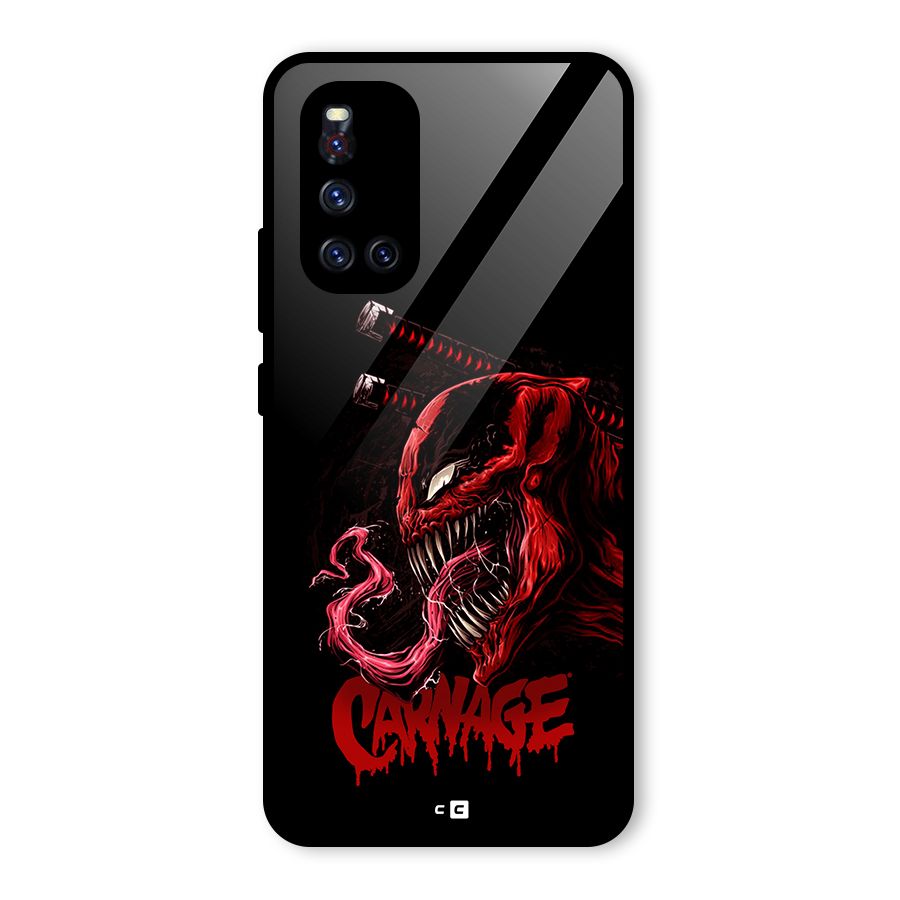 Hybrid Carnage Glass Back Case for Vivo V19