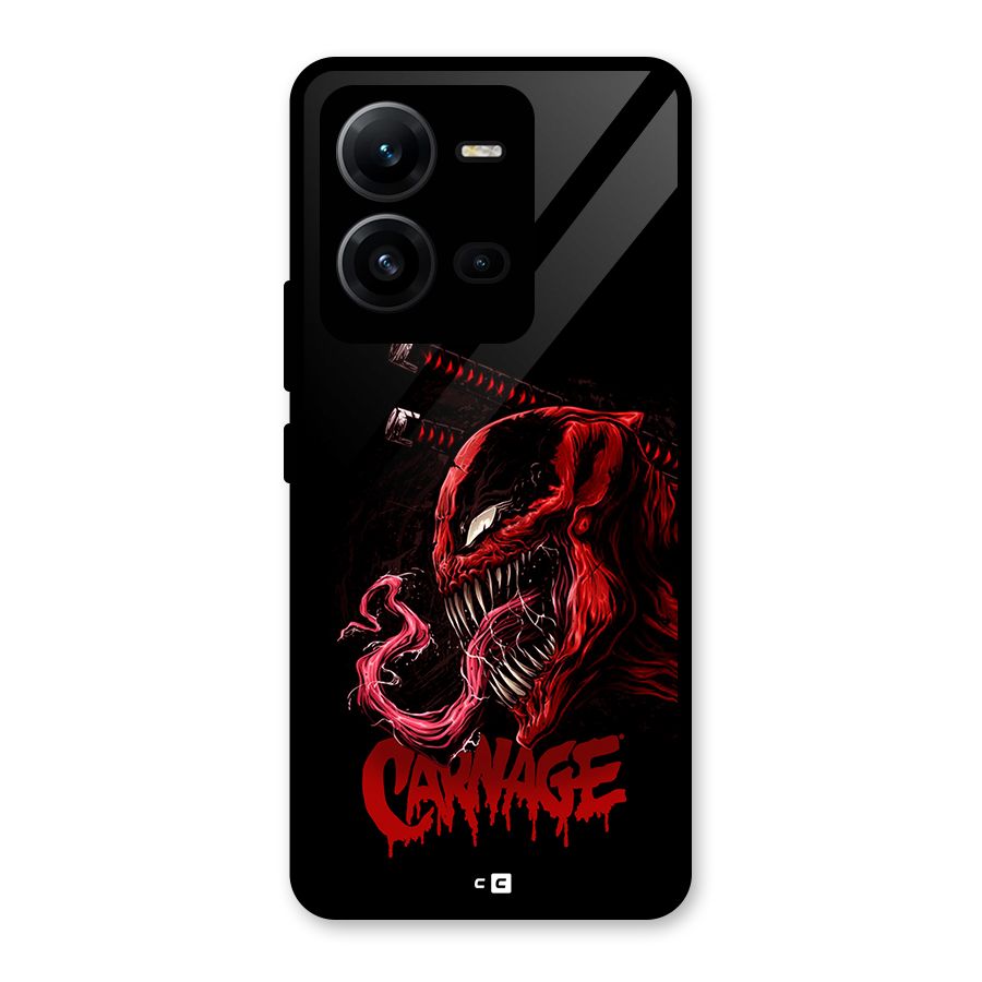 Hybrid Carnage Glass Back Case for Vivo V25