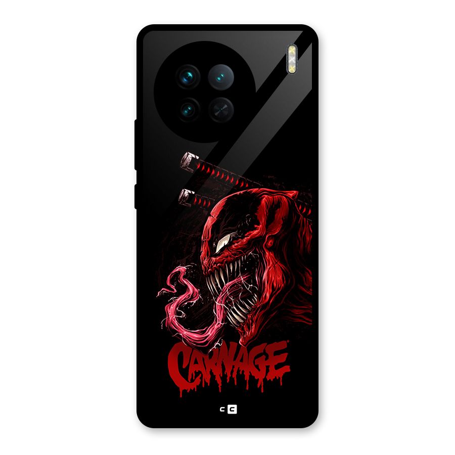 Hybrid Carnage Glass Back Case for Vivo X90