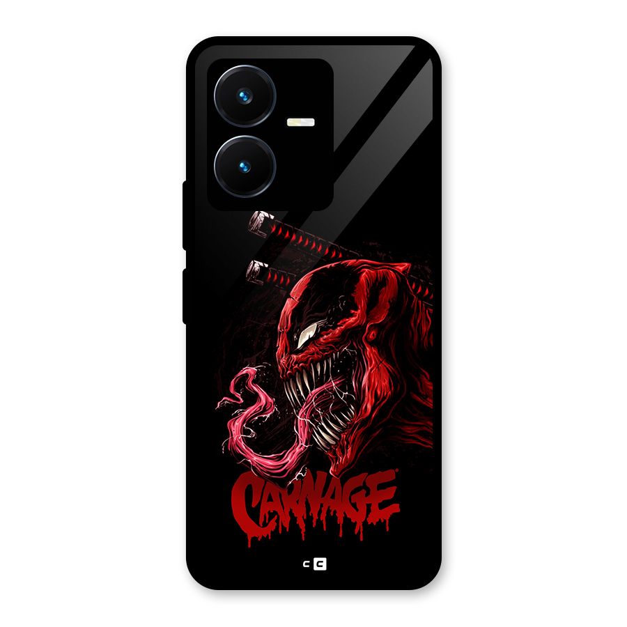 Hybrid Carnage Glass Back Case for Vivo Y22