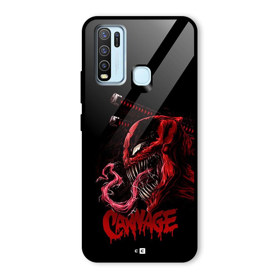 Hybrid Carnage Glass Back Case for Vivo Y30