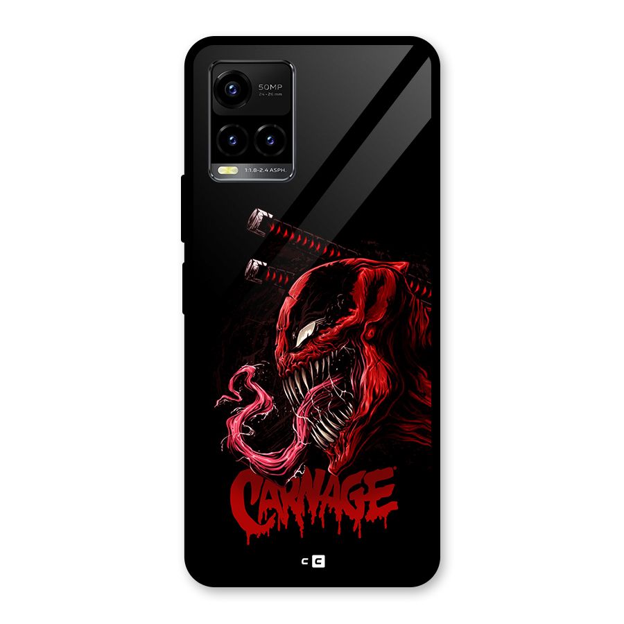 Hybrid Carnage Glass Back Case for Vivo Y33s