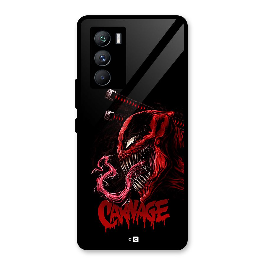 Hybrid Carnage Glass Back Case for Vivo iQOO 9 SE