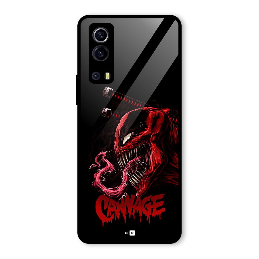 Hybrid Carnage Glass Back Case for Vivo iQOO Z3