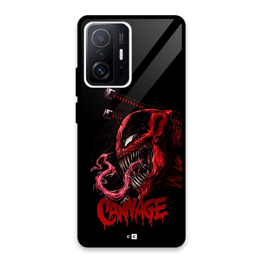 Hybrid Carnage Glass Back Case for Xiaomi 11T Pro