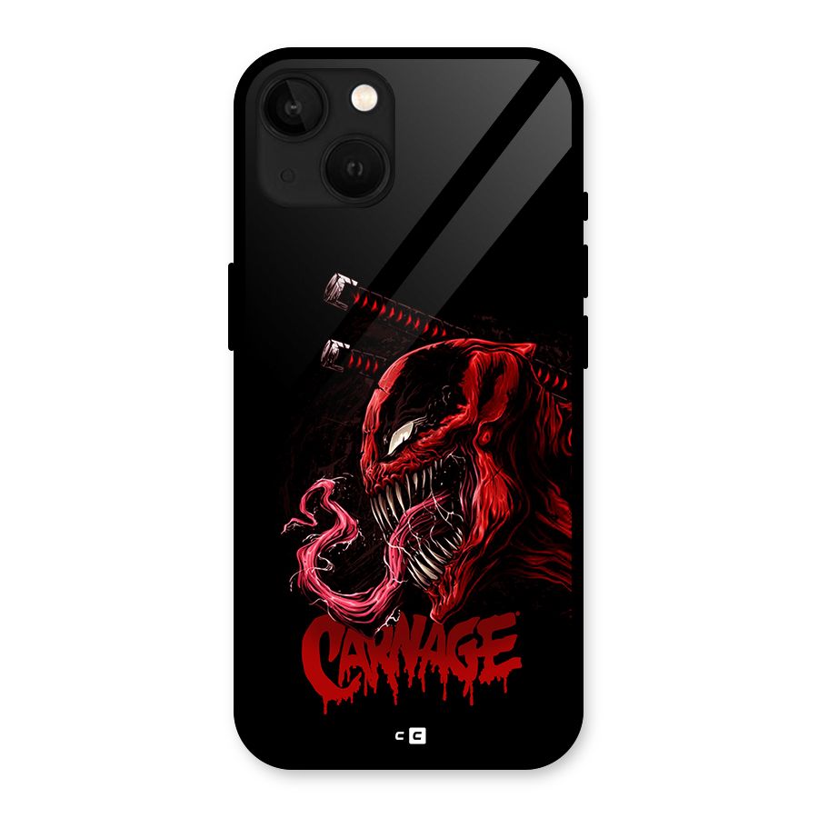 Hybrid Carnage Glass Back Case for iPhone 13