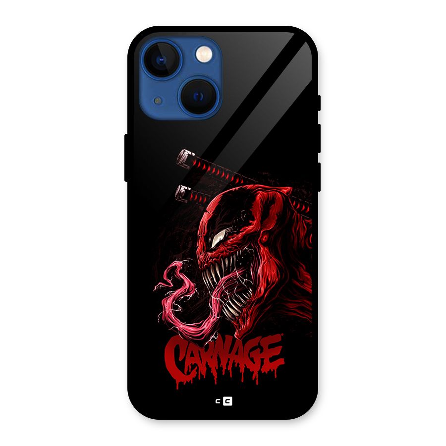 Hybrid Carnage Glass Back Case for iPhone 13 Mini