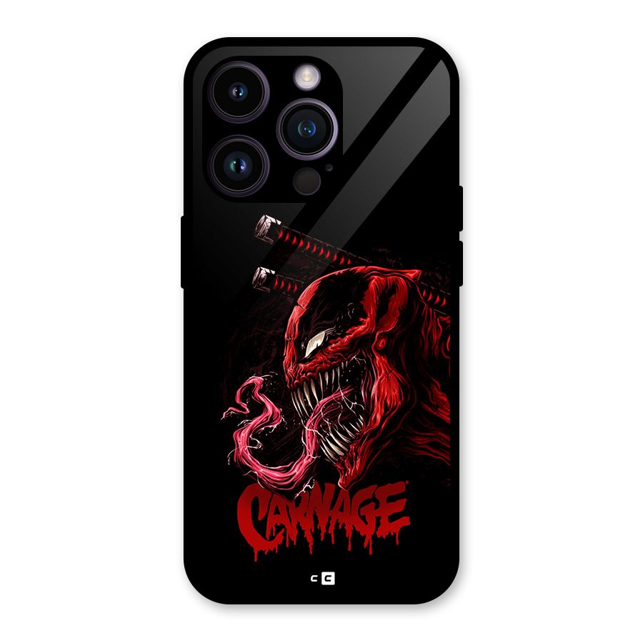 Hybrid Carnage Glass Back Case for iPhone 14 Pro