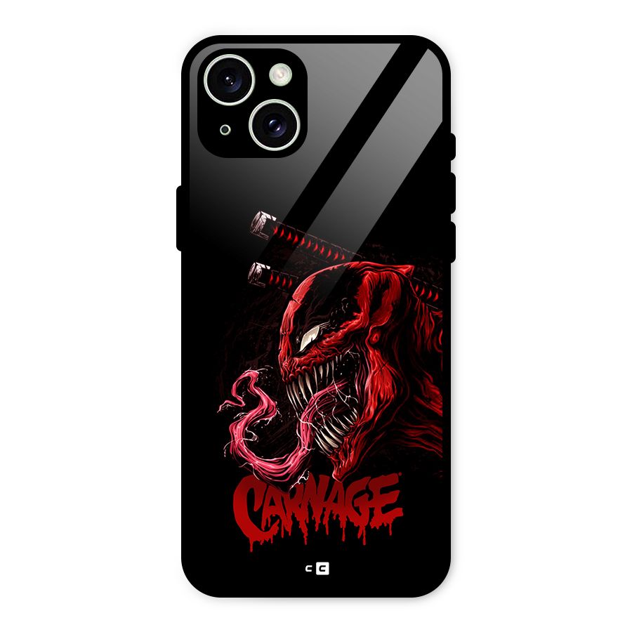 Hybrid Carnage Glass Back Case for iPhone 15 Plus