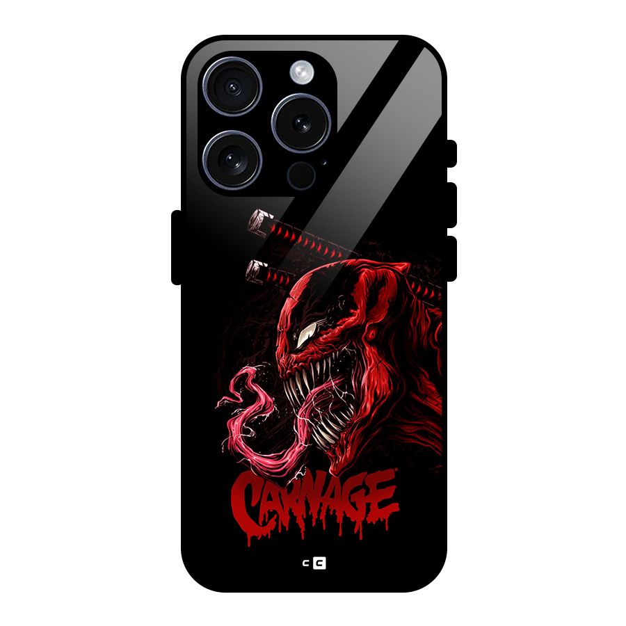 Hybrid Carnage Glass Back Case for iPhone 15 Pro