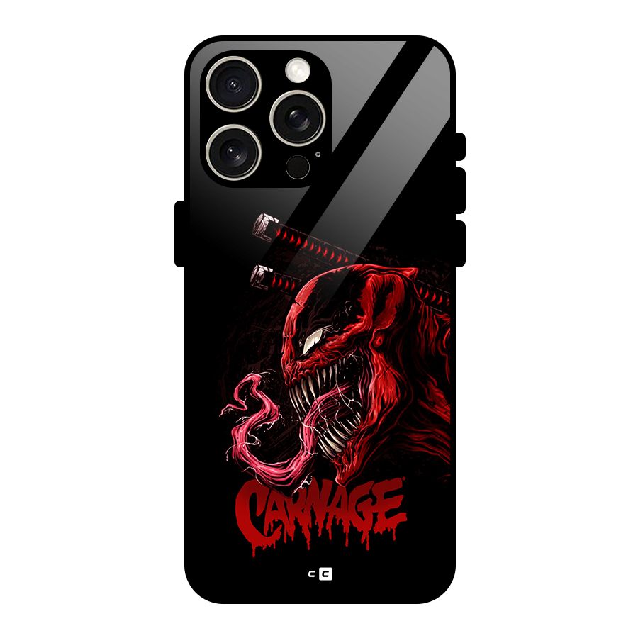 Hybrid Carnage Glass Back Case for iPhone 15 Pro Max
