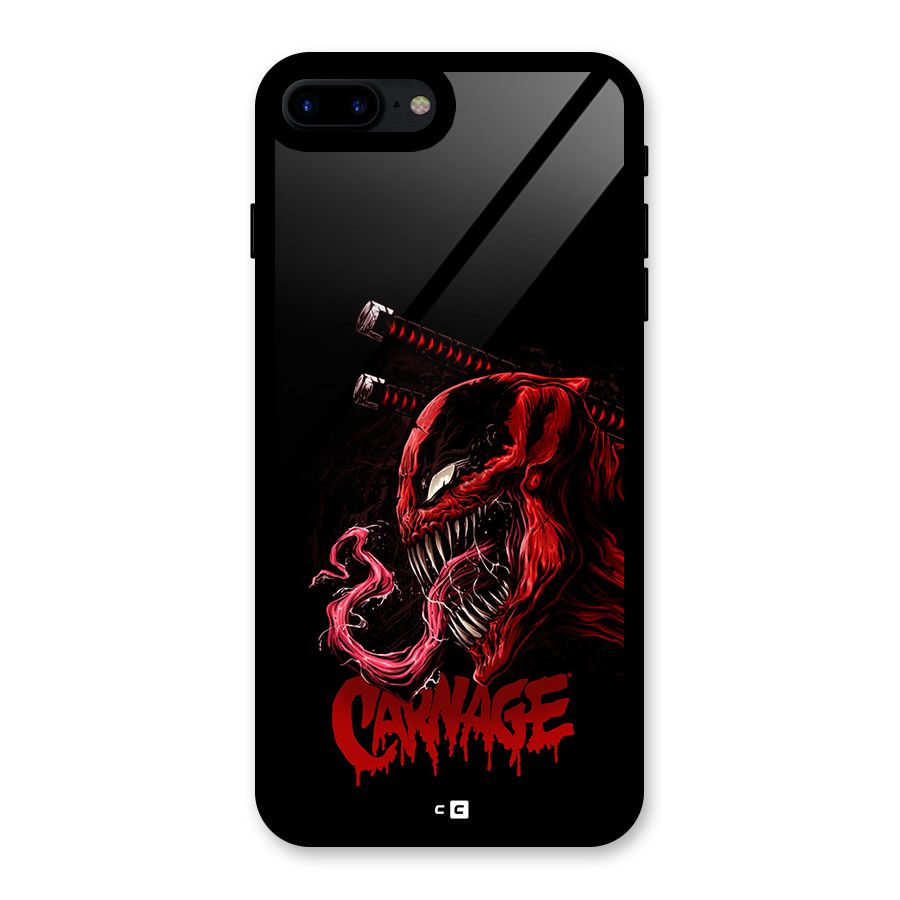 Hybrid Carnage Glass Back Case for iPhone 8 Plus