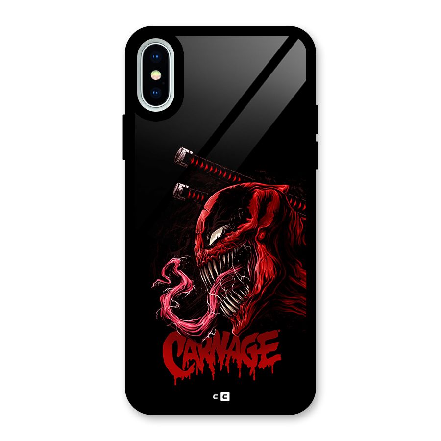 Hybrid Carnage Glass Back Case for iPhone XS