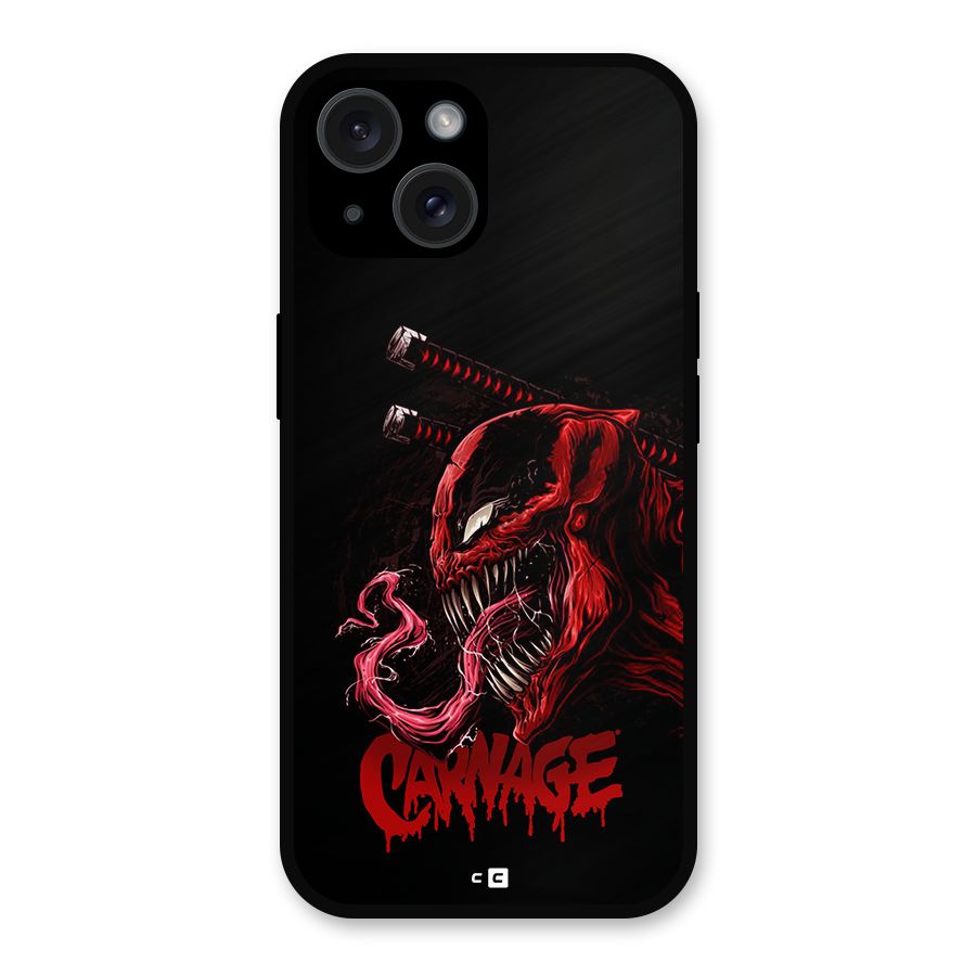 Hybrid Carnage Metal Back Case for iPhone 15