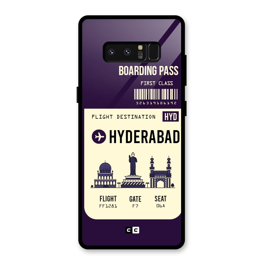 Hyderabad Boarding Pass Glass Back Case for Galaxy Note 8