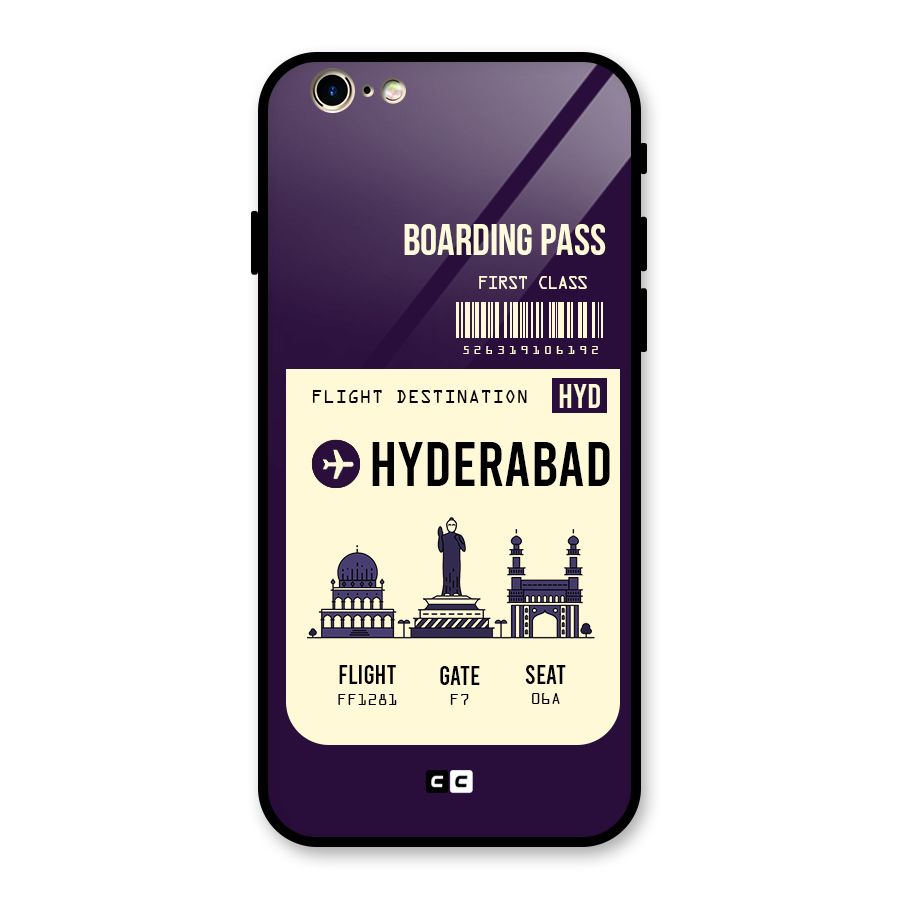 Hyderabad Boarding Pass Glass Back Case for iPhone 6 6S