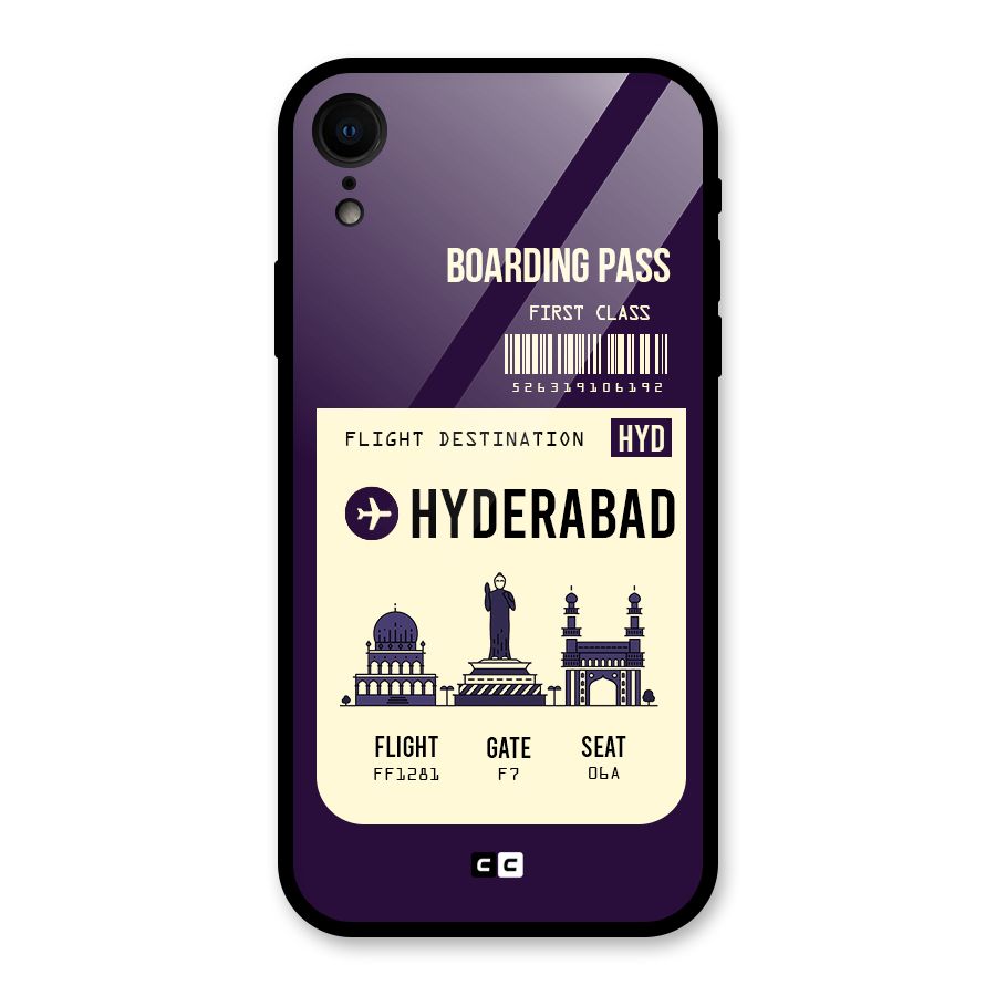 Hyderabad Boarding Pass Glass Back Case for iPhone XR