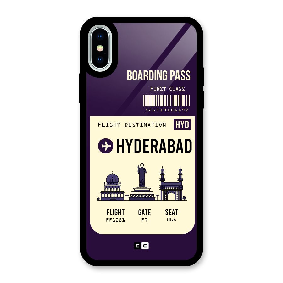 Hyderabad Boarding Pass Glass Back Case for iPhone XS