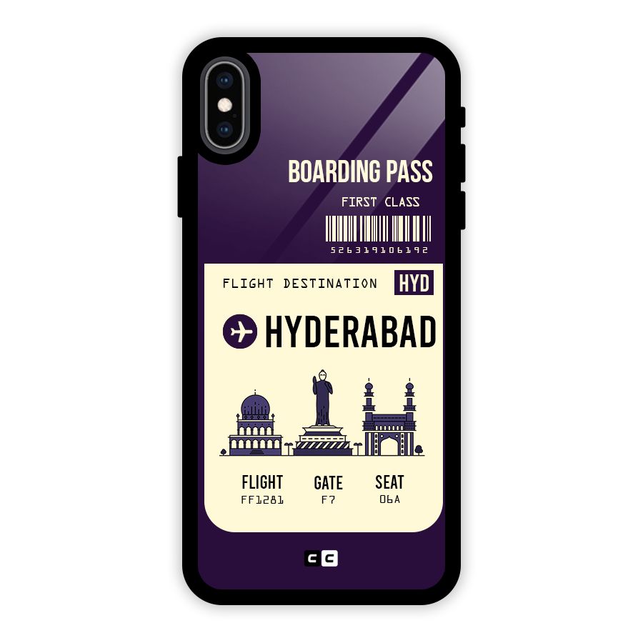 Hyderabad Boarding Pass Glass Back Case for iPhone XS Max