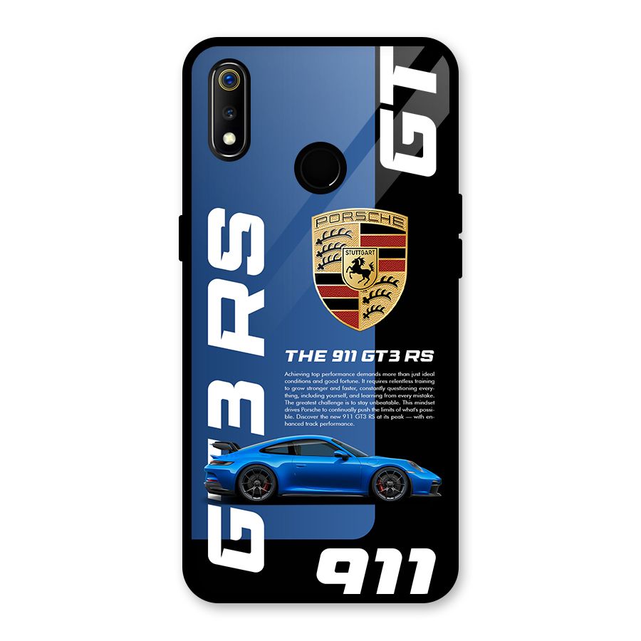 Hyper Car Glass Back Case for Realme 3