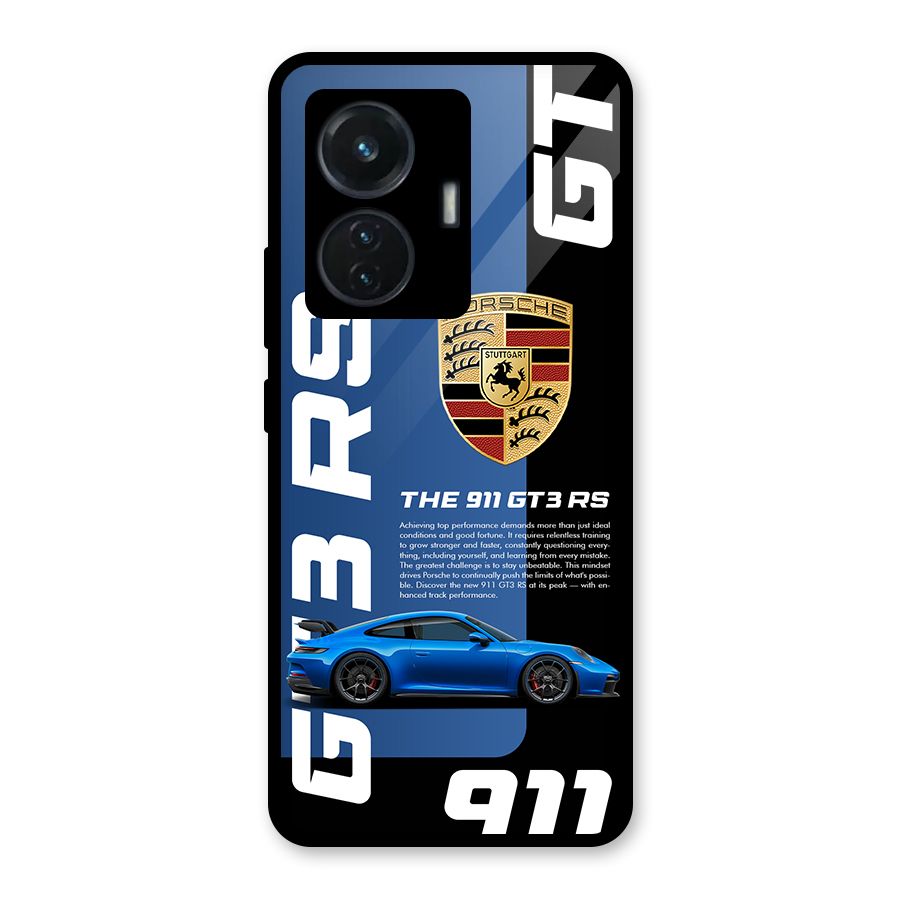 Hyper Car Glass Back Case for Vivo T1 44W