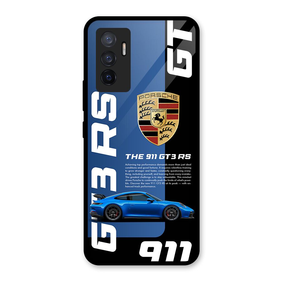 Hyper Car Glass Back Case for Vivo V23e