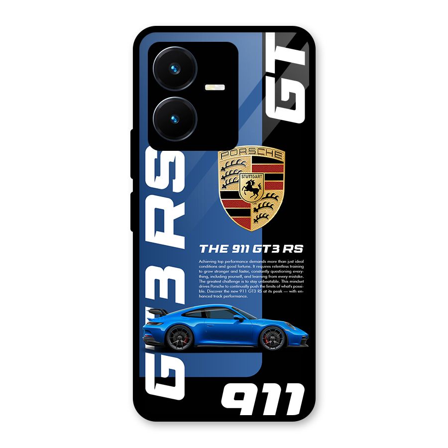 Hyper Car Glass Back Case for Vivo Y22s