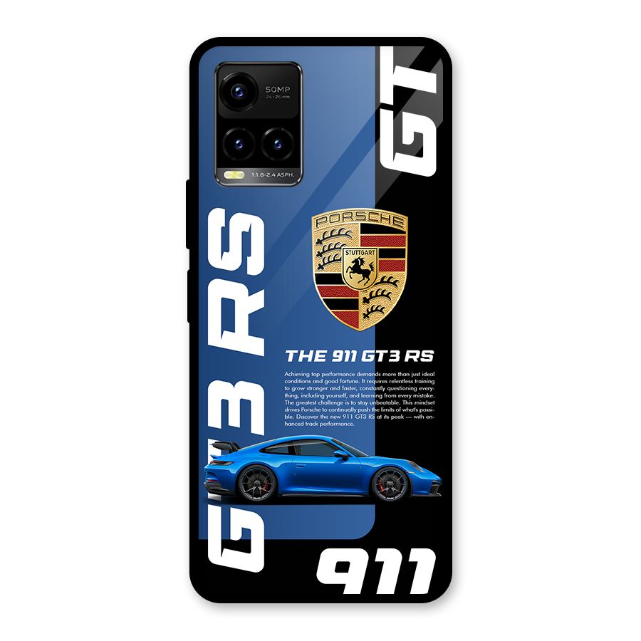 Hyper Car Glass Back Case for Vivo Y33s