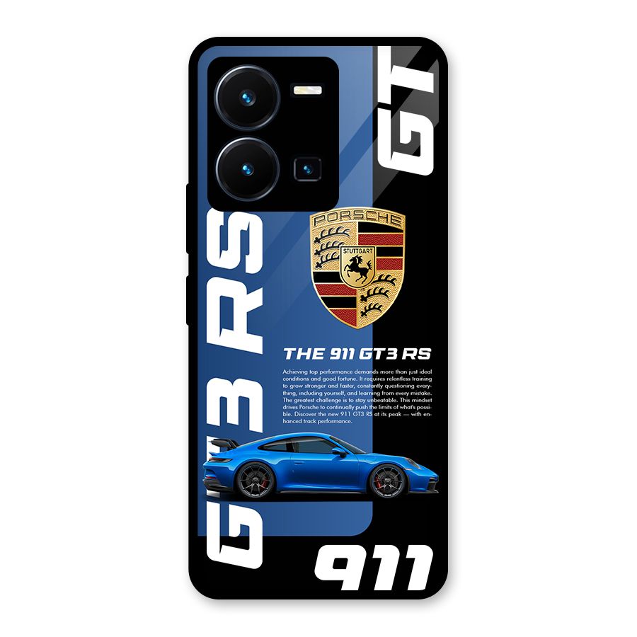 Hyper Car Glass Back Case for Vivo Y35