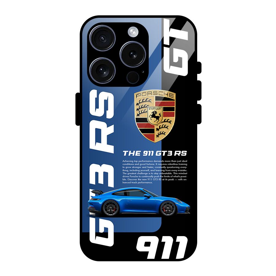 Hyper Car Glass Back Case for iPhone 15 Pro