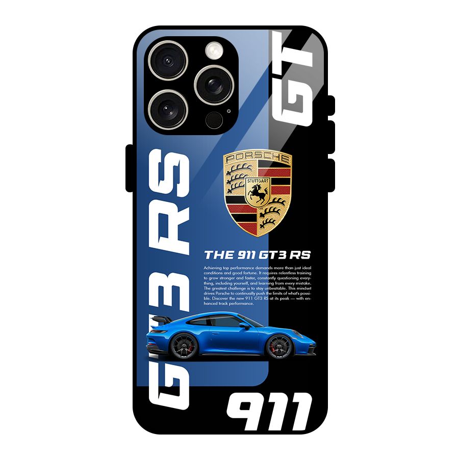 Hyper Car Glass Back Case for iPhone 15 Pro Max