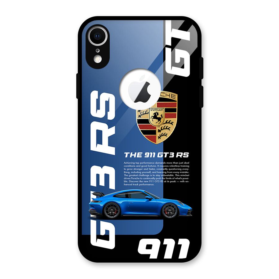 Hyper Car Glass Back Case for iPhone XR Logo Cut