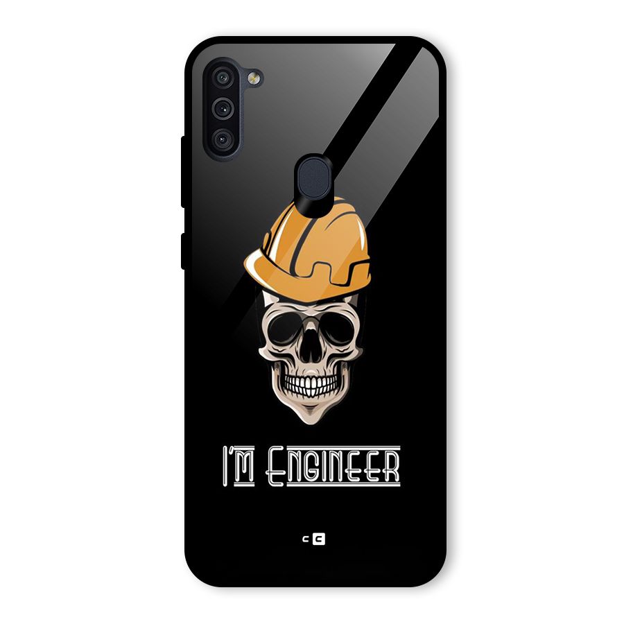 I Am Engineer Glass Back Case for Galaxy M11