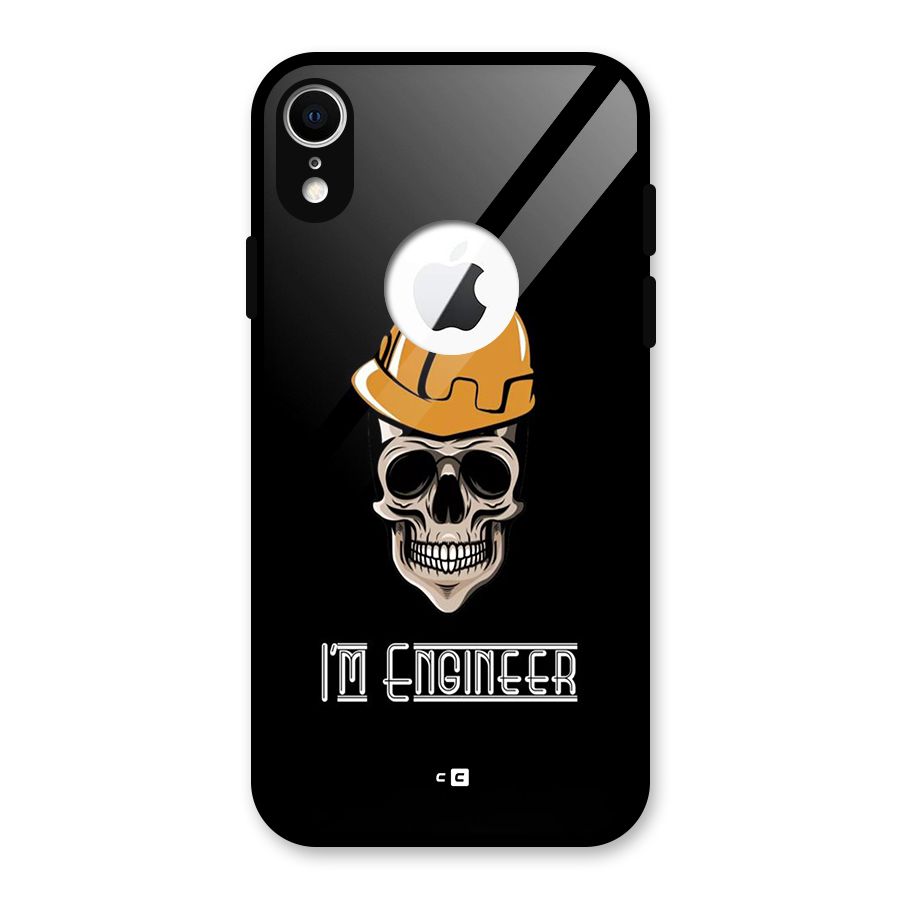 I Am Engineer Glass Back Case for iPhone XR Logo Cut