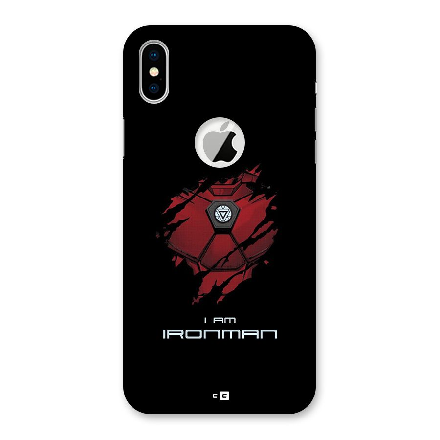 I Am Ironman Back Case for iPhone X Logo Cut